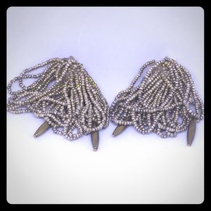 Vintage boho 1980's clip beaded earrings